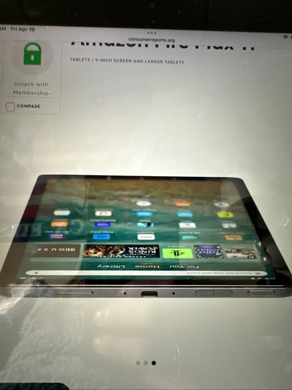 Amazon tablet featuring